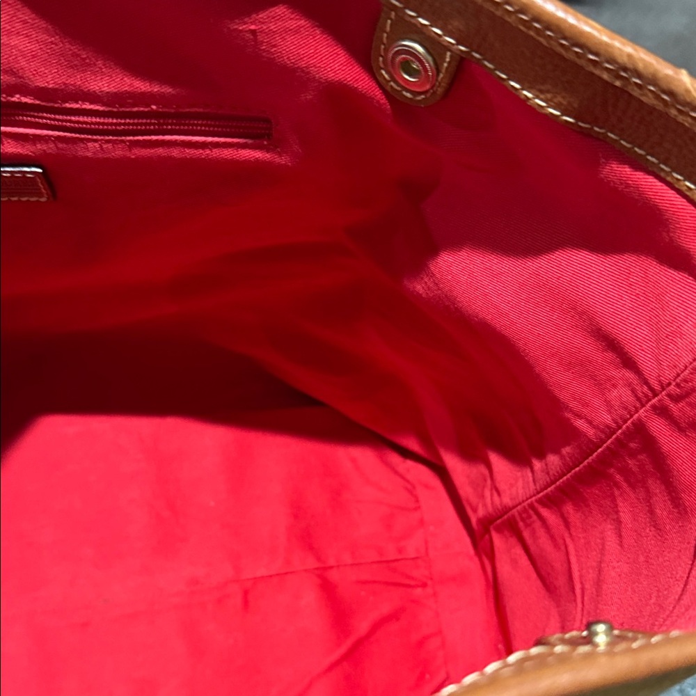 Dooney & Bourke Mustard Yellow Tote with Brown Accents - Picture 7 of 11